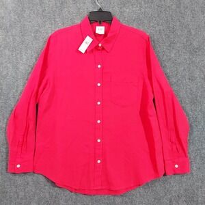 GAP Shirt Womens Large‎ Pink The Easy Shirt Linen Blend Button Front